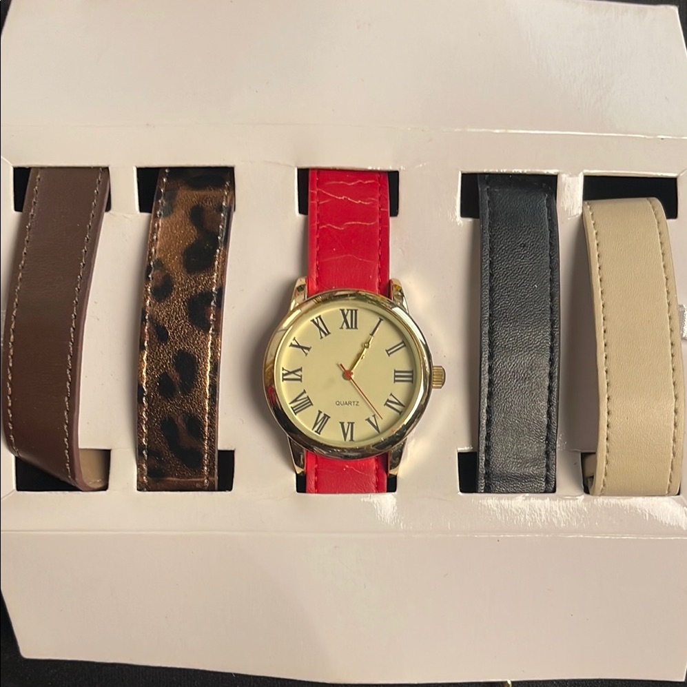 Gold Watch With Interchangeable Straps